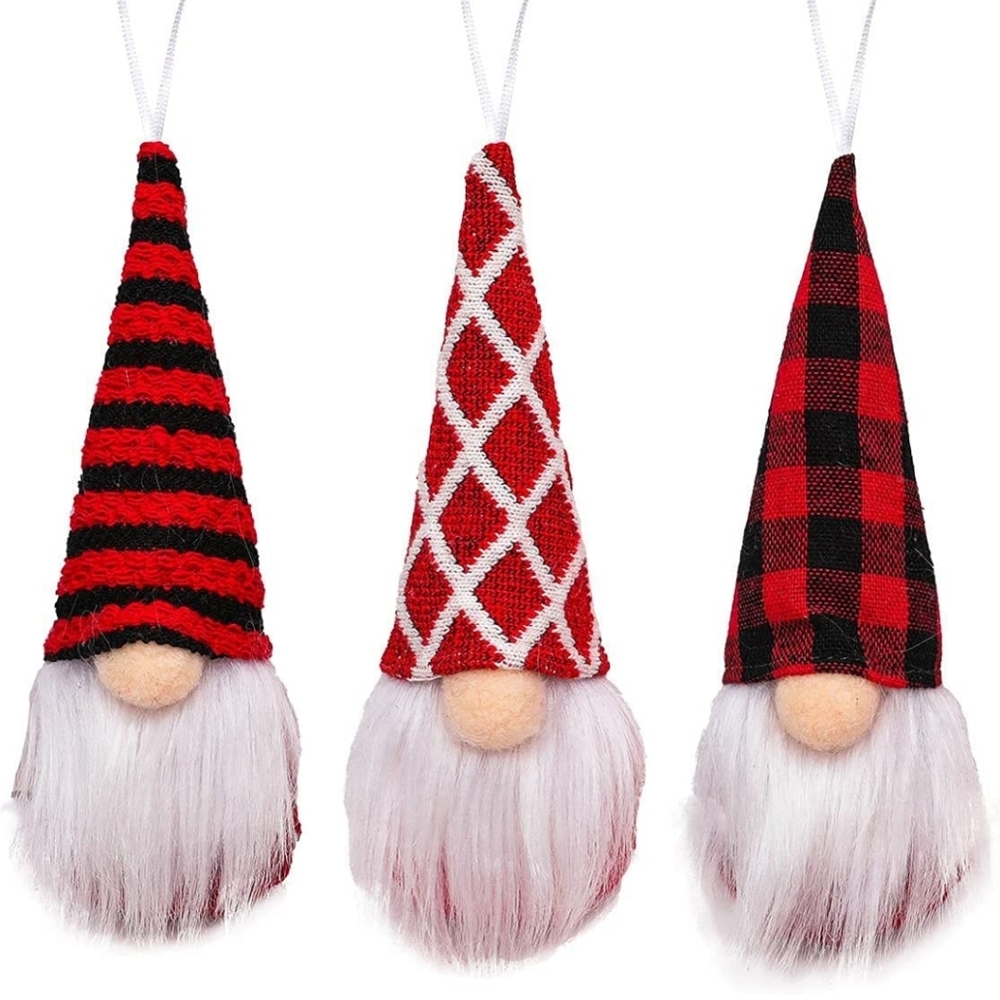 Red Gnome Ornaments set of 3